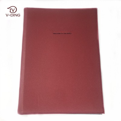 PU Leather  A4 /8.5 x11 inch /  8.5x14 inch Custom Logo Elastic  Menu Cover